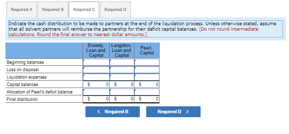 partnership for their deficit capital balances. Do not round intermediate calculations. Round