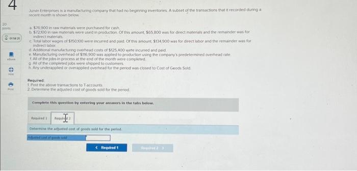 that had no beginning inventories, A subset of the transactions that it