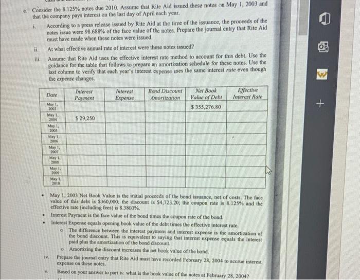  just need 4 and 5 c. Consider the 8.125% notes due