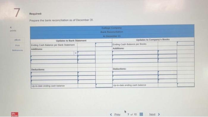  7 4 points eBook Print References Mc Graw Required: Prepare the