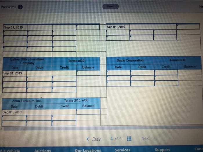 for the beginning of September GENERAL LEDGER ACCOUNTS 205 Accounts Payable, $28,146