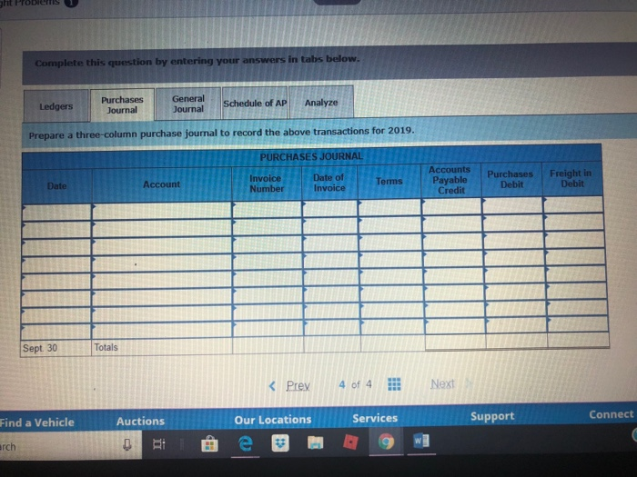 Cr. 5e1 Purchases 582 Freight In 583 Purchases Returns and Allowances Creditors