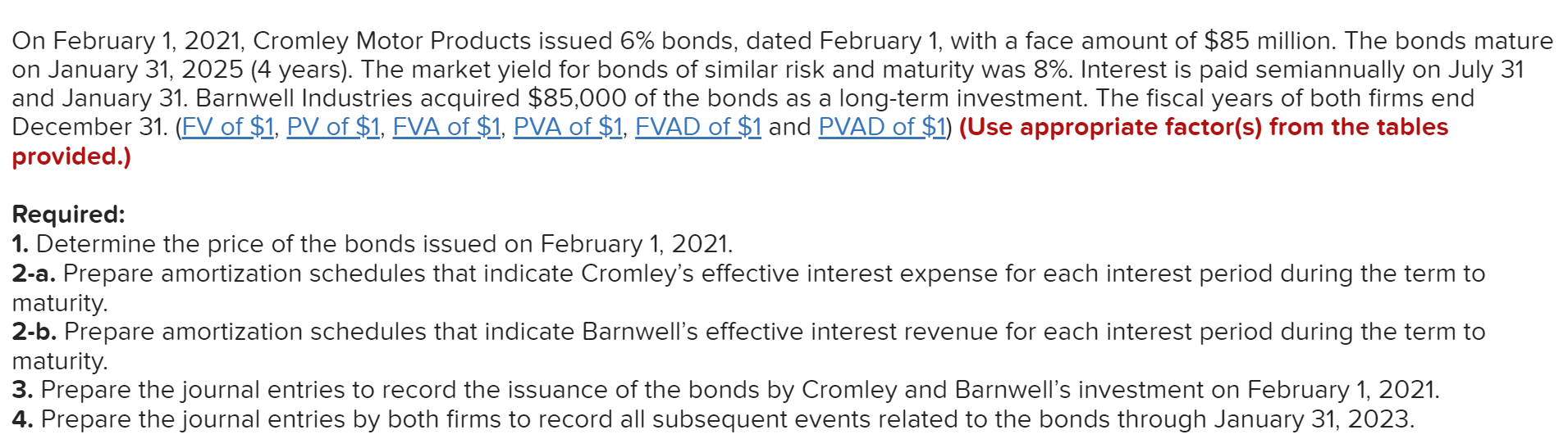 PLEASE HELP with requirements: 2A, 2B, 4 Cromly, and 4 Barnwell. On