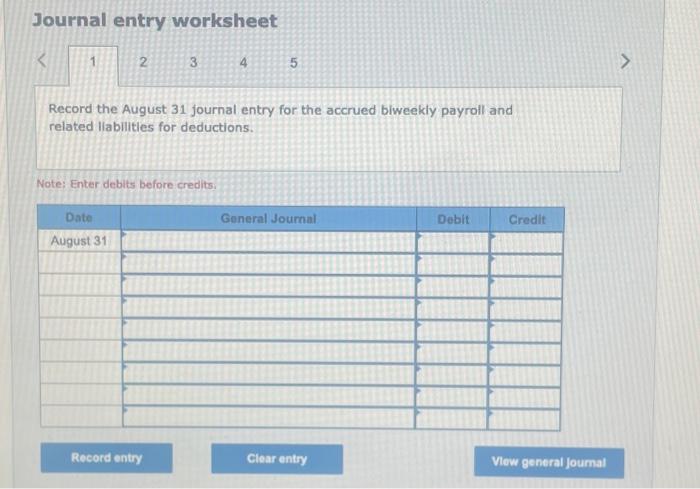 debits before credits. Complete this payroll register by filling in all cells