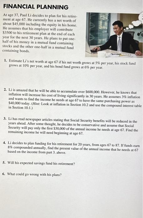 OR EXPLAIN TO SUPPORT YOUR ANSWERS TO GET CREDIT. 1. Estimate Li's