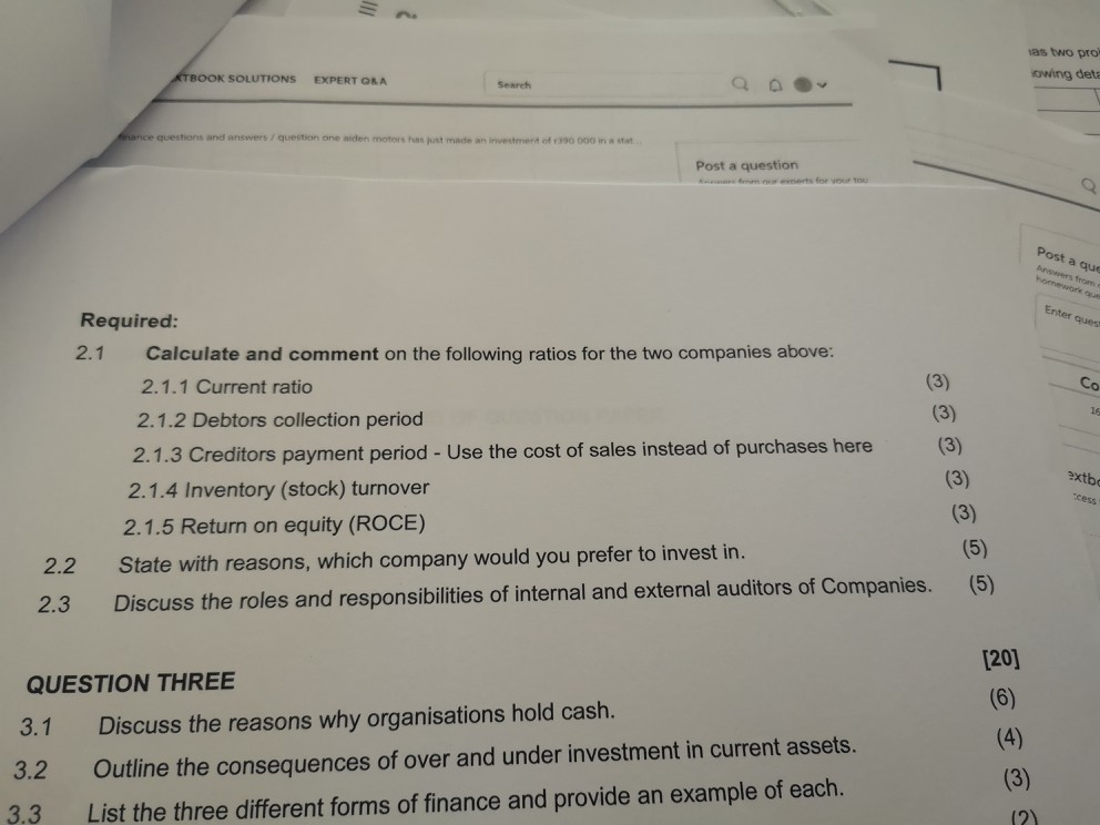 from two (2) companies below Abridged Statement of Comprehensive Income for the