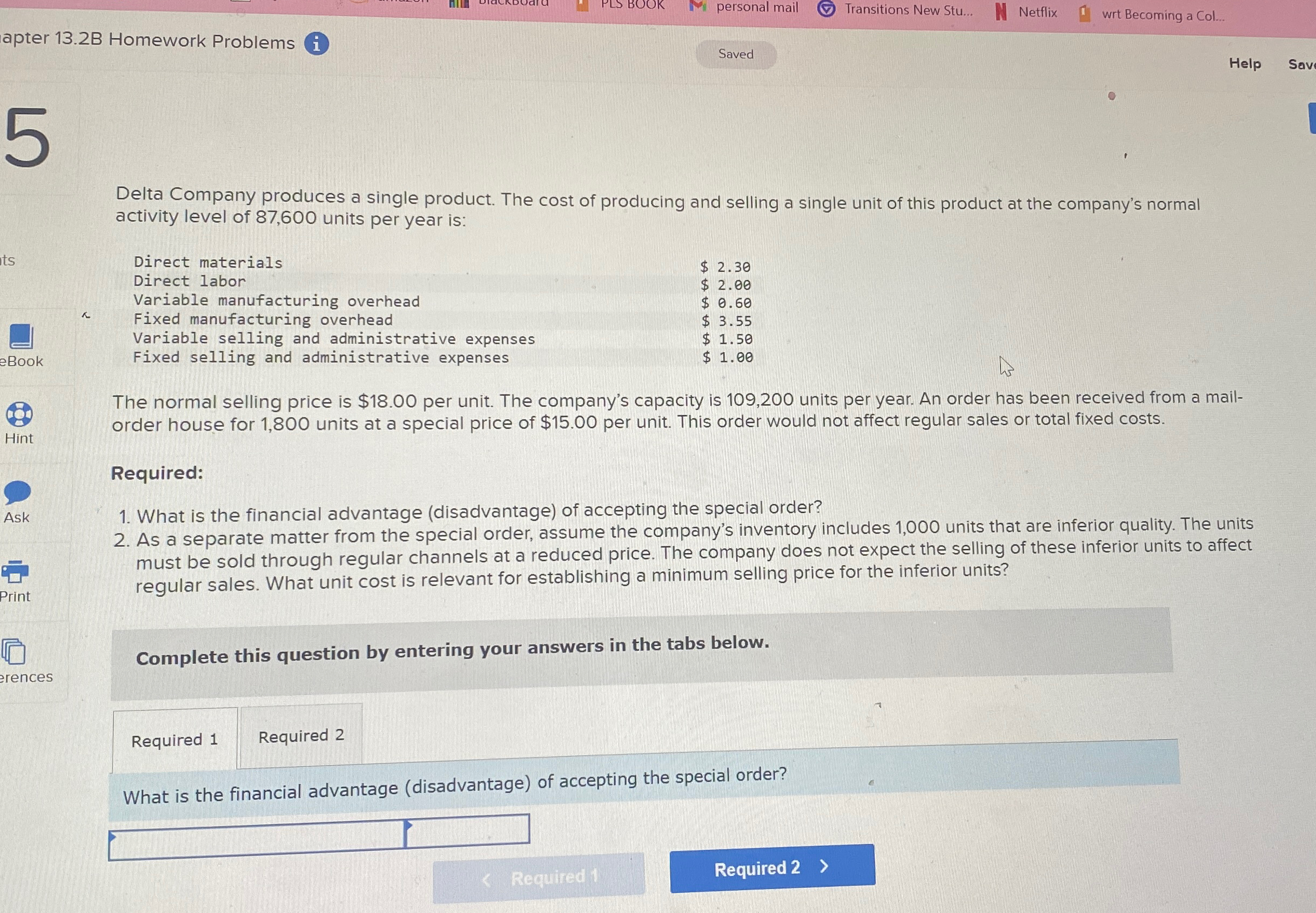 apter 13.2B Homework Problems (i) Saved wrt Becoming a Col... Delta