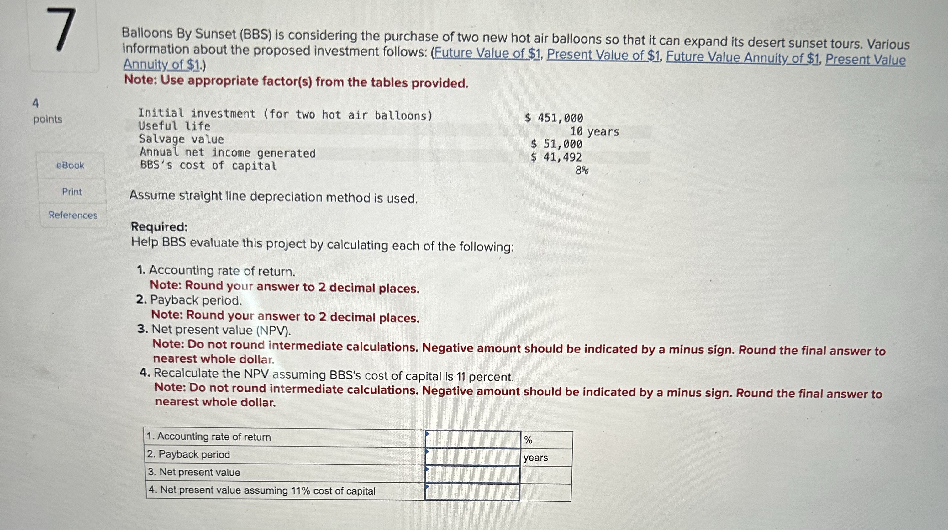  4 points q, References Balloons By Sunset (BBS) is considering the