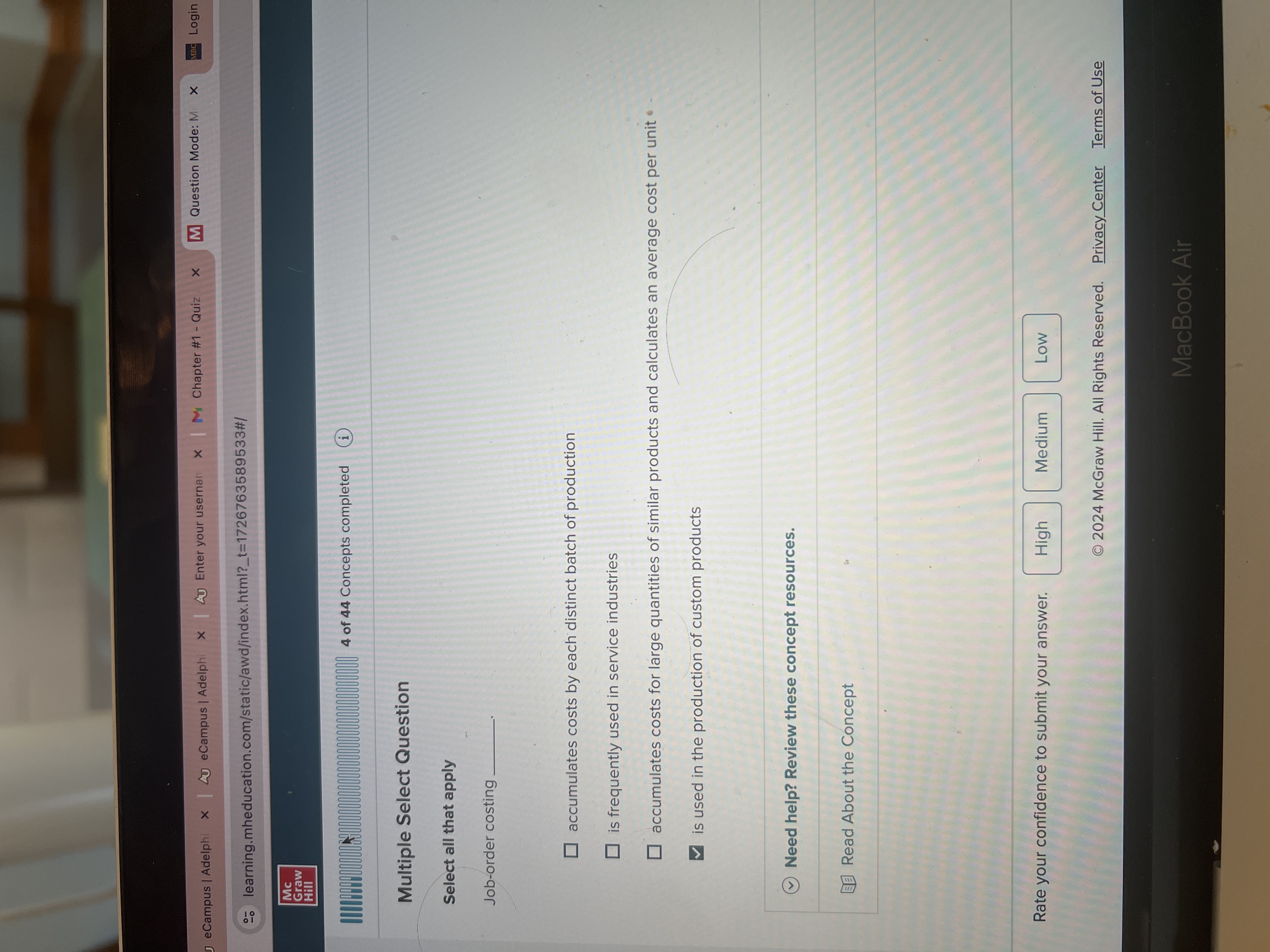  Multiple Select Question Select all that apply Job-order costing accumulates costs