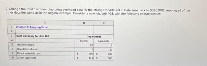 parts In your worksheet, enter this new data in the cells for