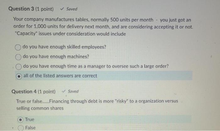 own the remainder including retained earnings True False Question 6 (1 point)