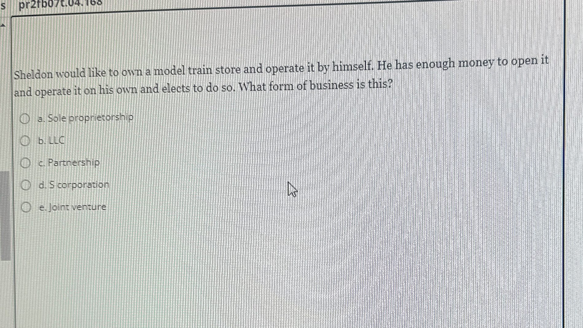  Sheldon would like to orn a model train store and operate