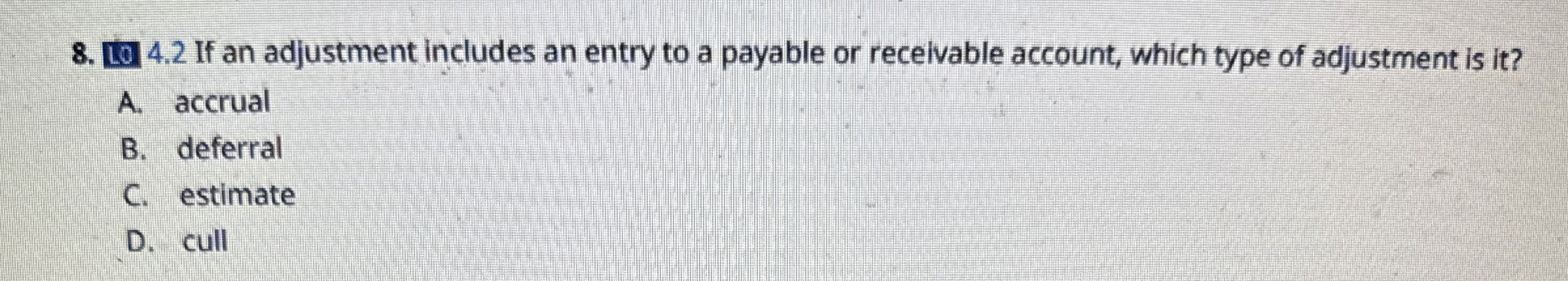  Lta 4.2 If an adjustment includes an entry to a payable