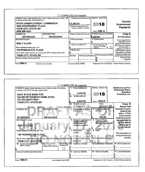 is zero, write 0. 1 Wages, Salaries, Tips 2 Taxable 401k distribution