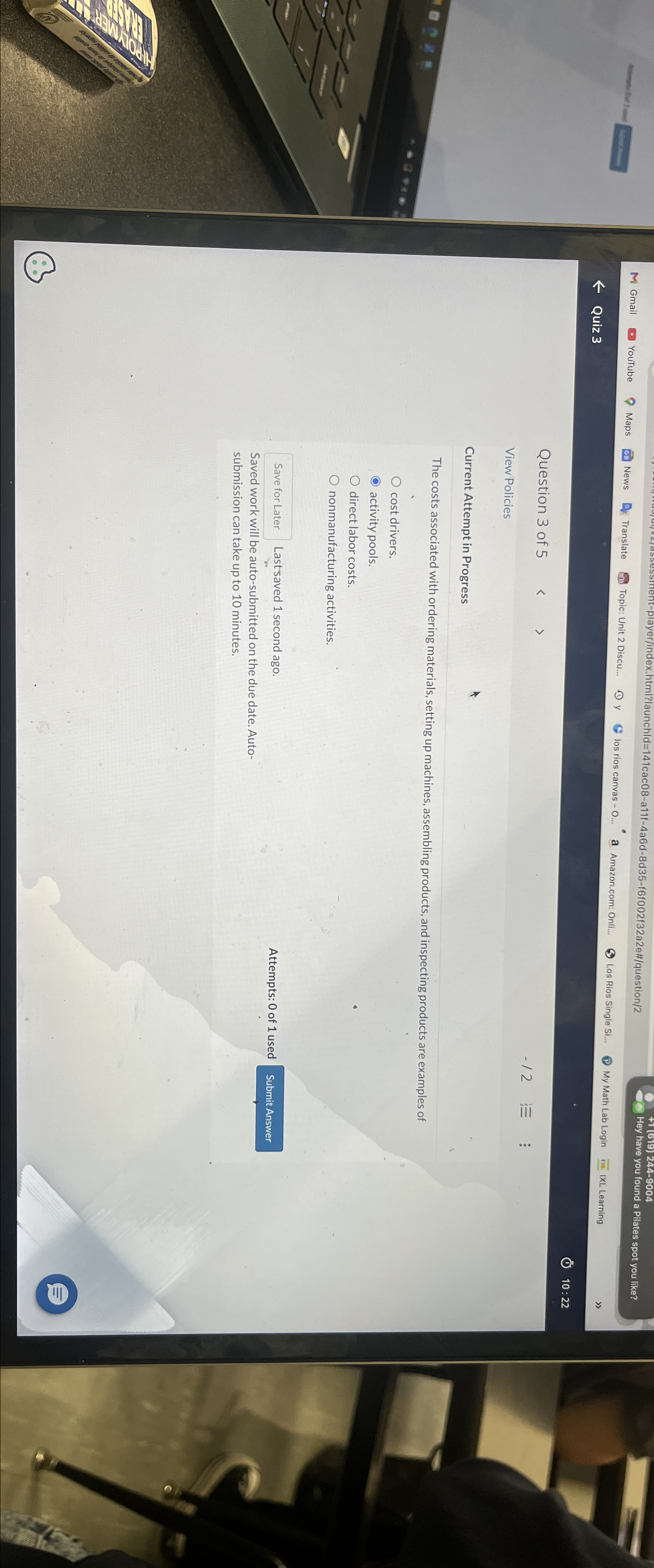  The costs associated with ordering materials, setting up machines, assembling products,