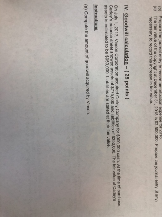  (b) Prepare the journal entry to record amortization expense for 2018