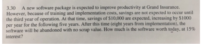  3.30 A new software package is expected to improve productivity at