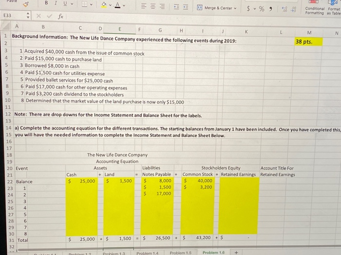  $ % 9 8 68 Formatting as Table Merge & Center