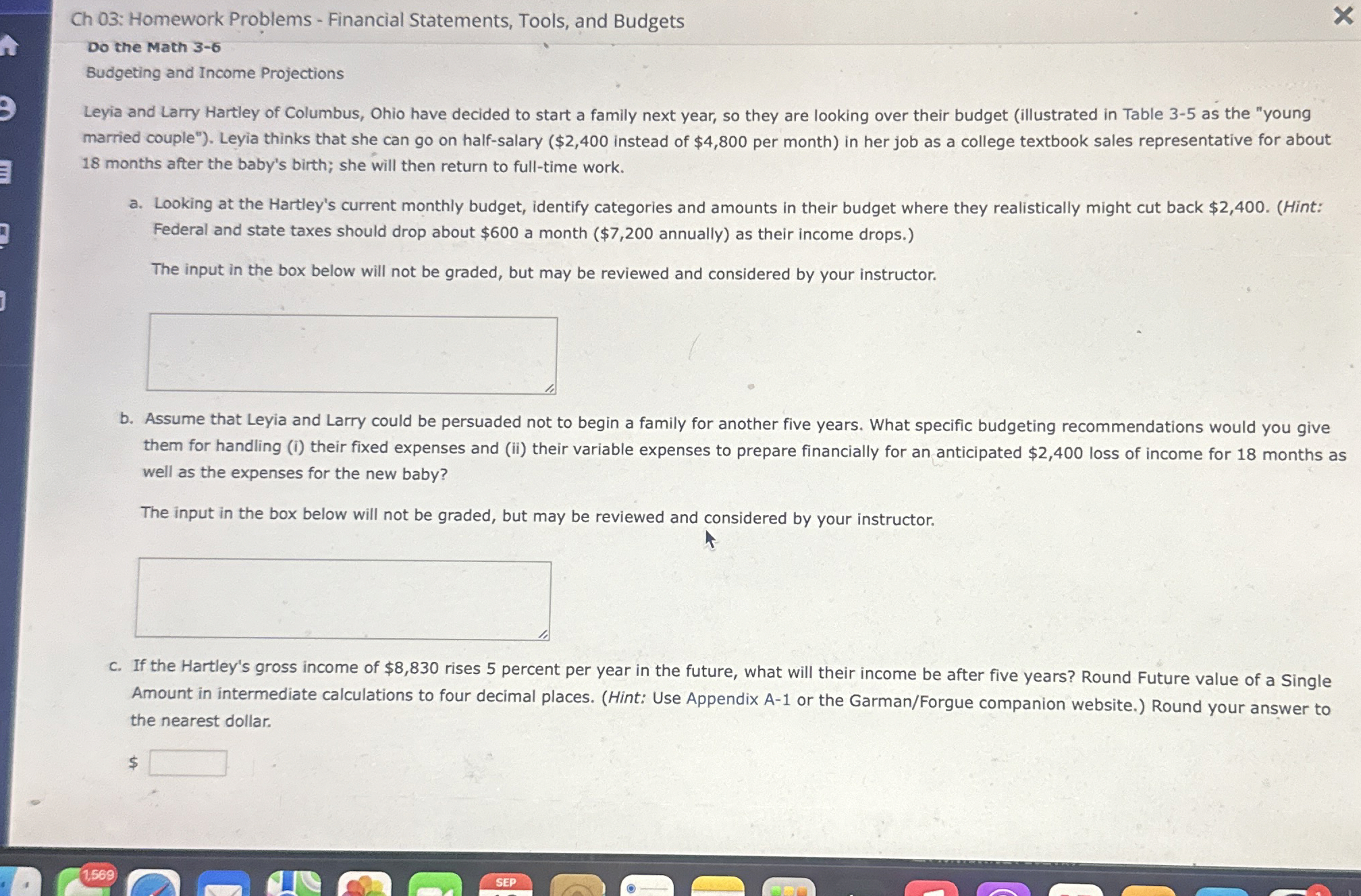  Ch 03: Homework Problems - Financial Statements, Tools, and Budgets Do