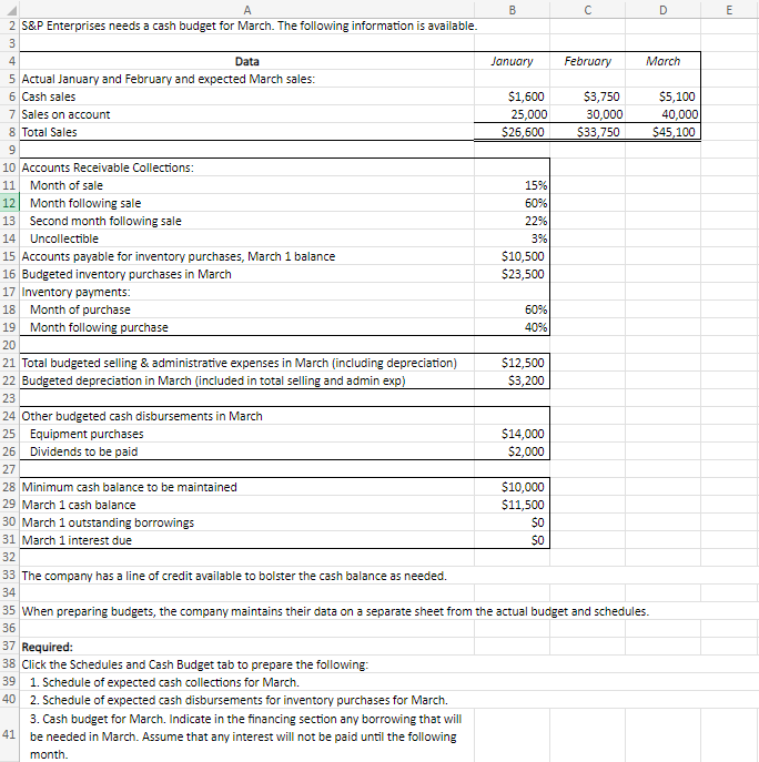  chapter 10, Please Include Workers Notes. S&P Enterprises needs a cash