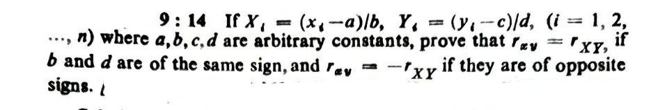 9:14 If X (x,-a)/b, Y = (y, -c)d, (i = 1,