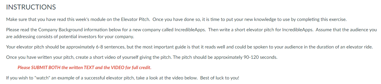  Make sure that you have read this week's module on the