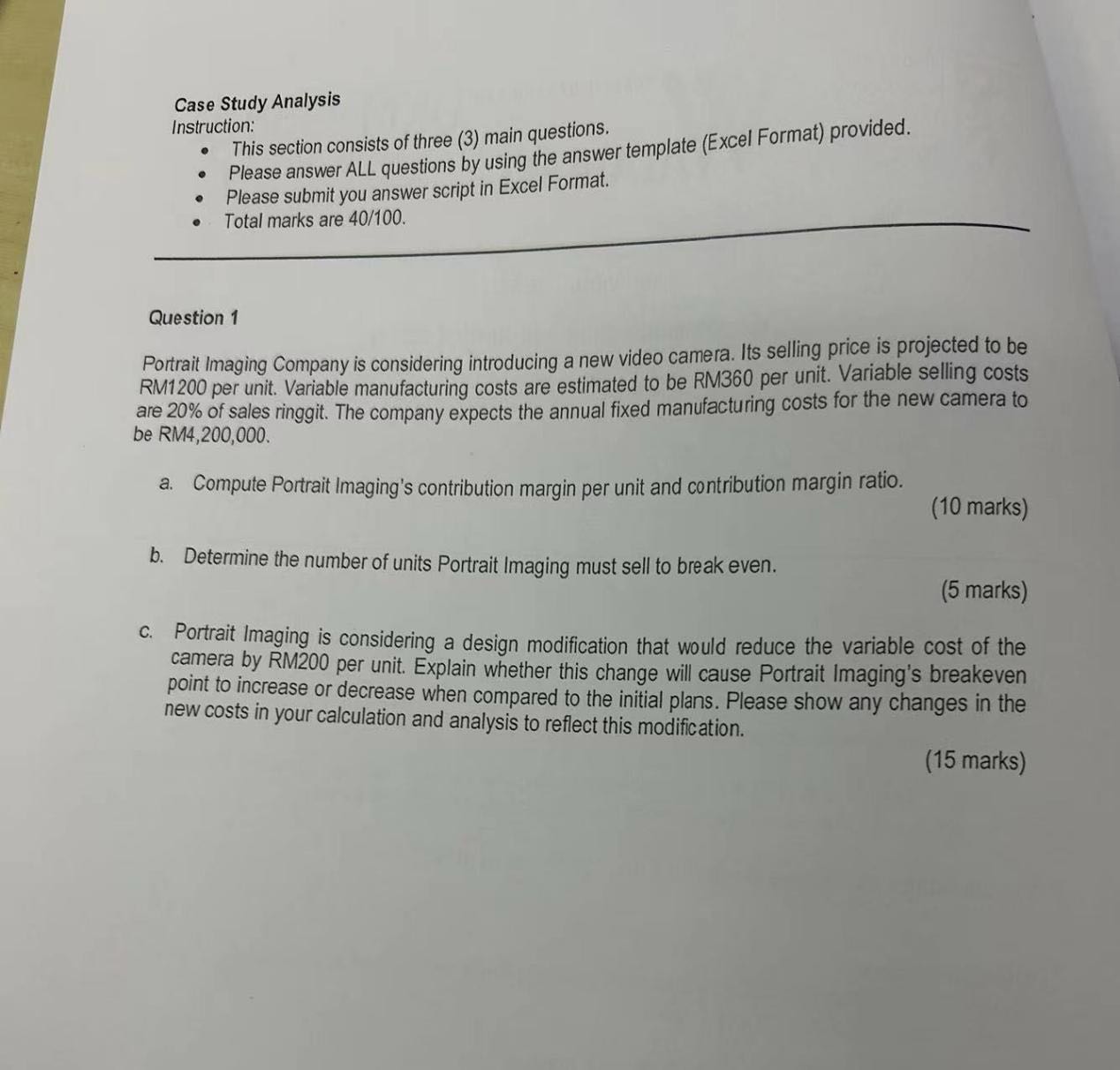  Case Study Analysis Instruction: This section consists of three (3) main