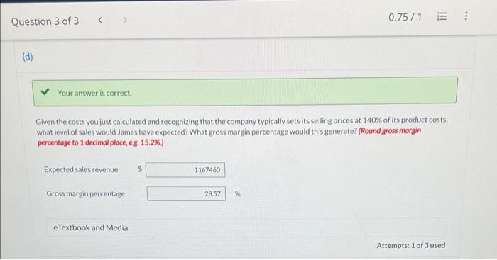 amount but had yet to determine the total COGS. He hoped that