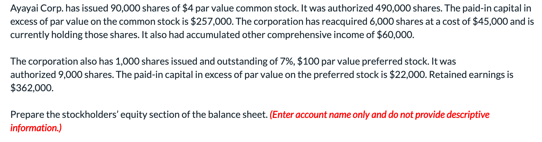 plant and Equipment Stockholders' Equity Total Assets Total Current Assets Total Current
