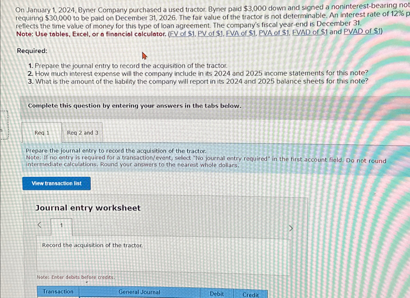  On January 1,2024, Byner Company purchased a used tractor. Byner paid