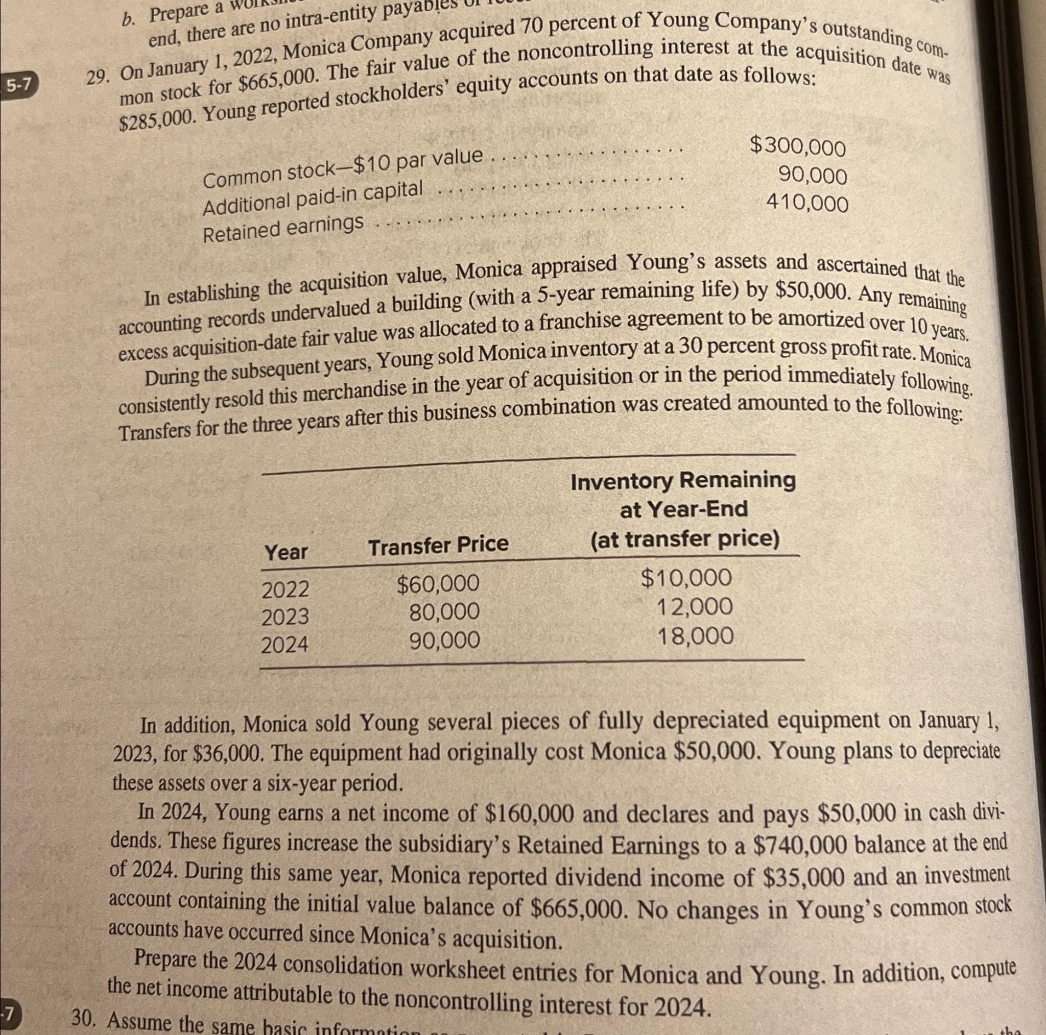  b. Prepare a end, there are no intra-entity paya 29. On