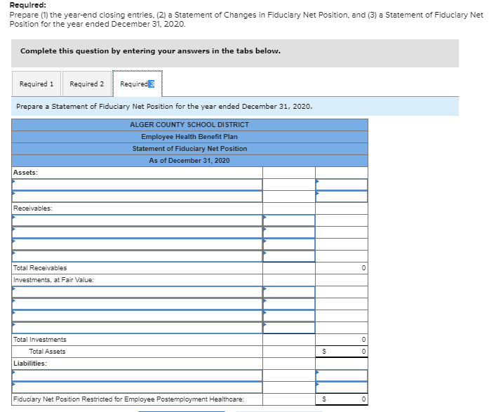 Balance-December 31, 2020 Accrued Interest Receivable Cash Accounts Payable Contributions-Employee Contributions-Employer Deductions: