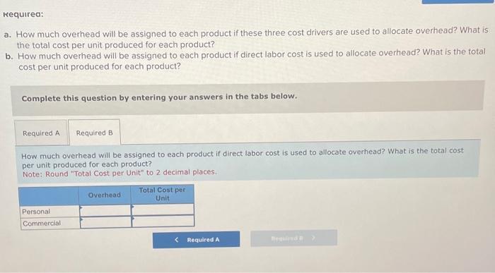 is the total cost per unit produced for each product? b. How