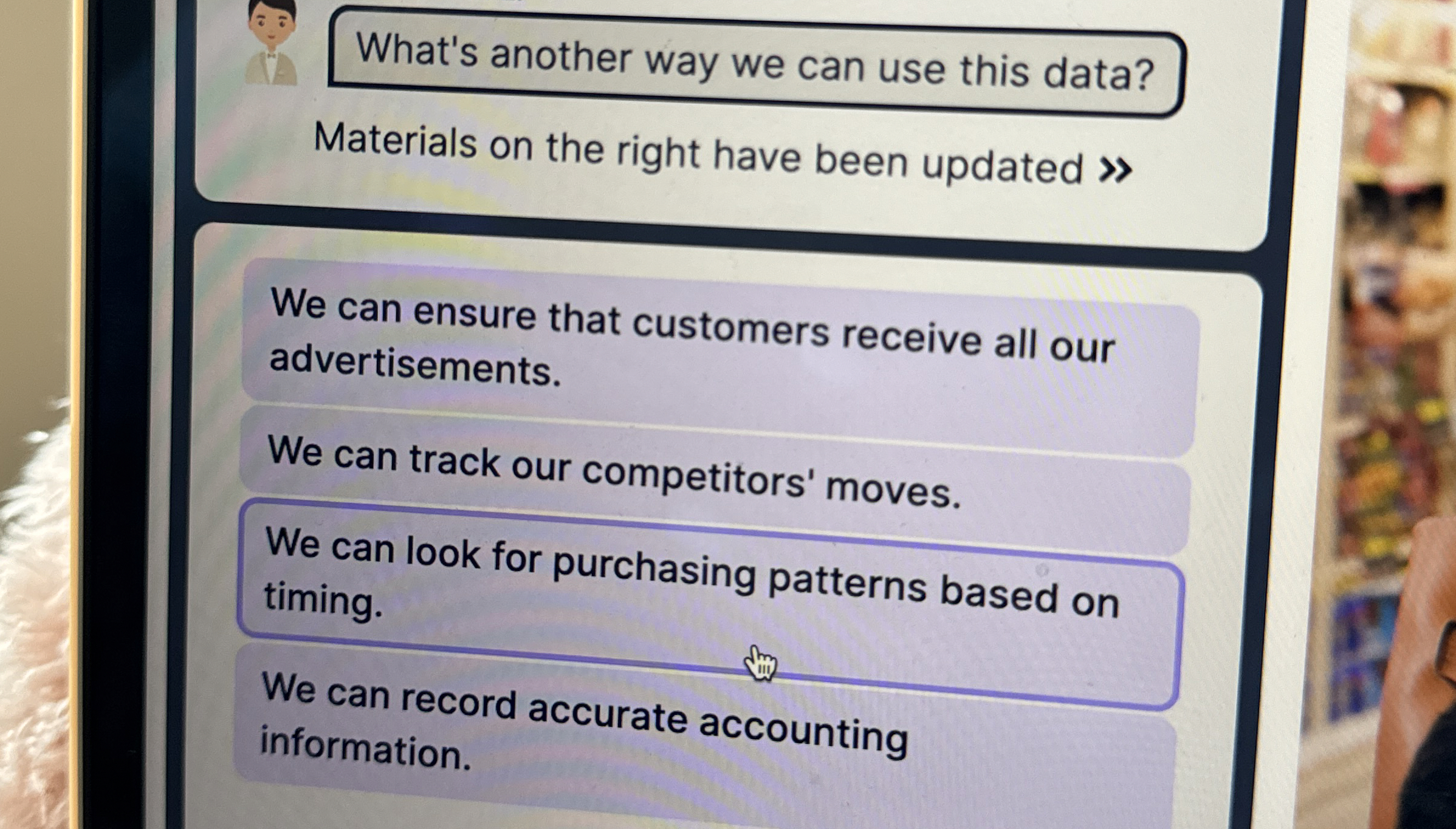  What's another way we can use this data? Materials on the