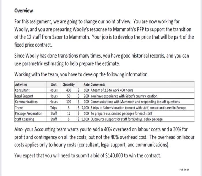  Overview For this assignment, we are going to change our point