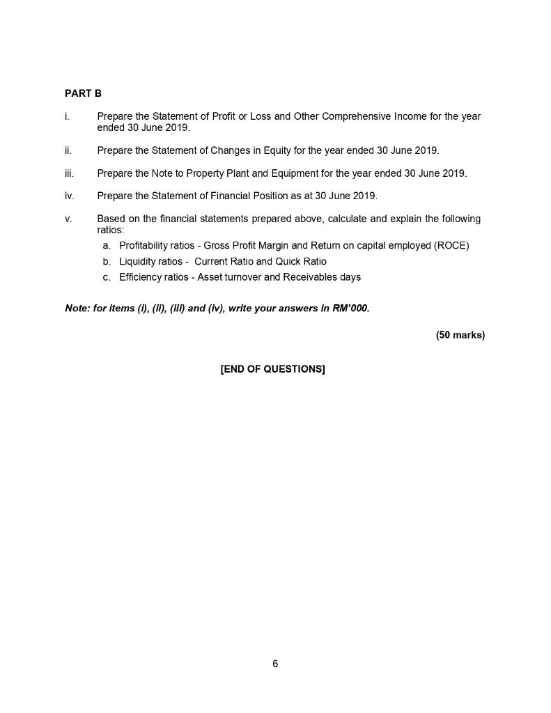 YEAR ENDED 30 JUNE 2019 iv) STATEMENT OF FINANCIAL POSITION AS AT