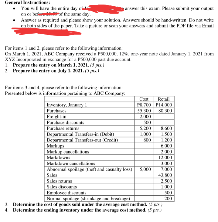 12%, one-year note dated January 1, 2021 from XYZ Incorporated in exchange