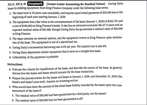  d. What journal entry should the lessor record at the initiation