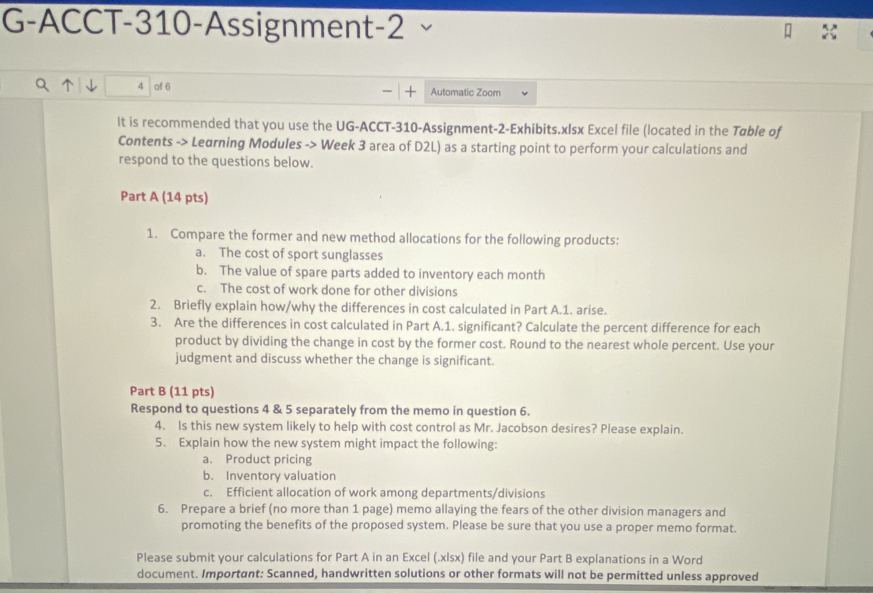  G-ACCT-310-Assignment-2 4 of 6 Automatic Zoom It is recommended that you
