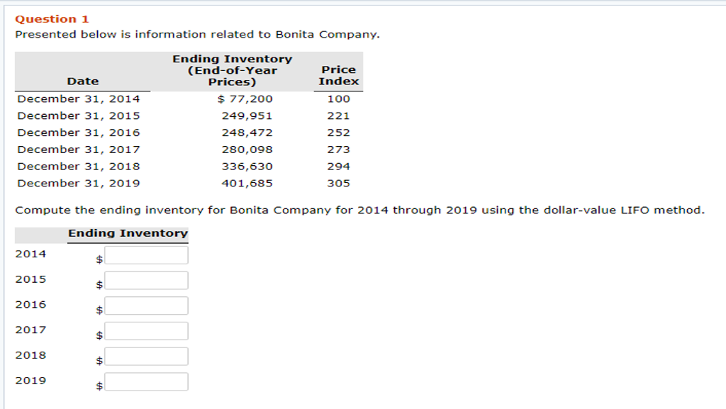 Please answer it clealy: Question 1 Presented below is information related to