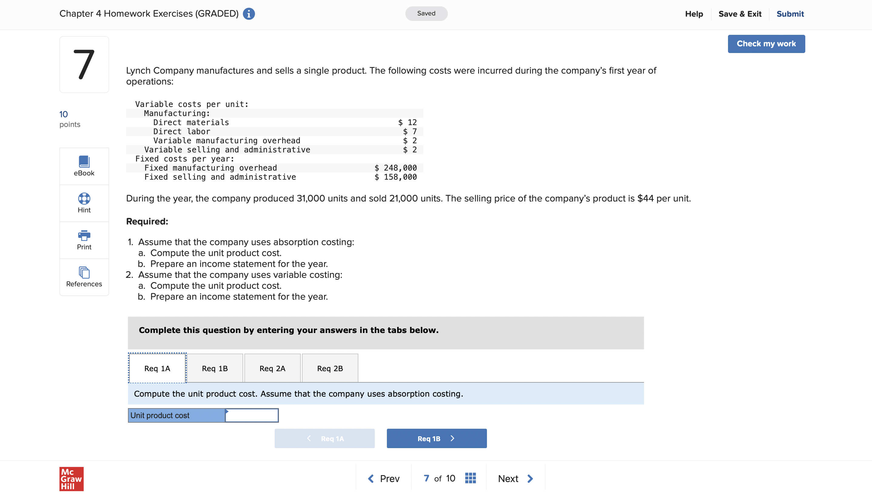  Chapter 4 Homework Exercises (GRADED) Saved Help Save & Exit Submit