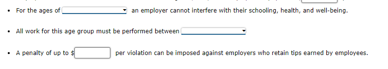 some FLSA information by completing the following statements: - A workweek is