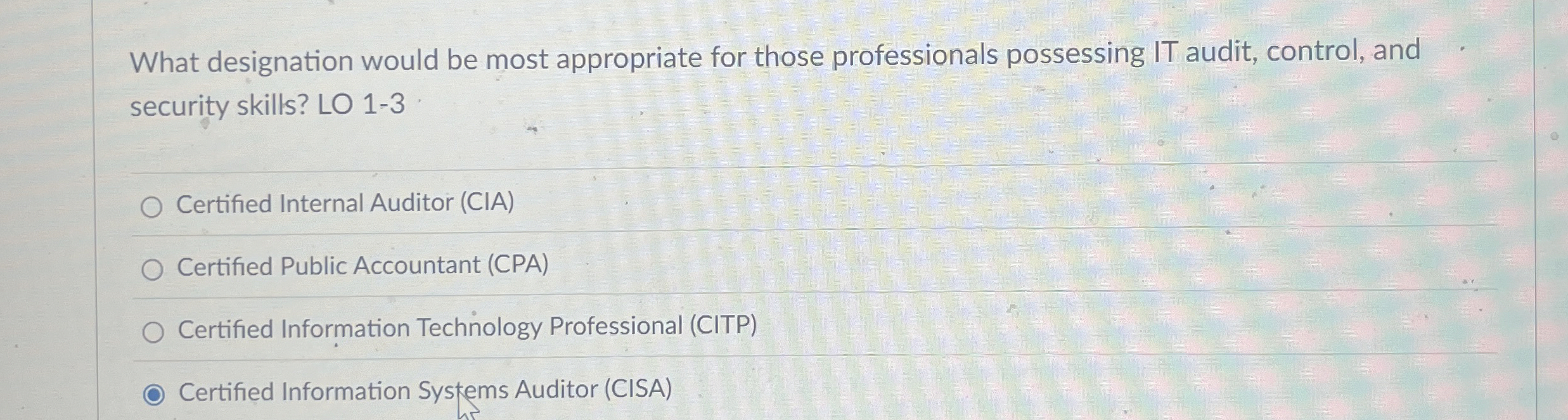  What designation would be most appropriate for those professionals possessing IT