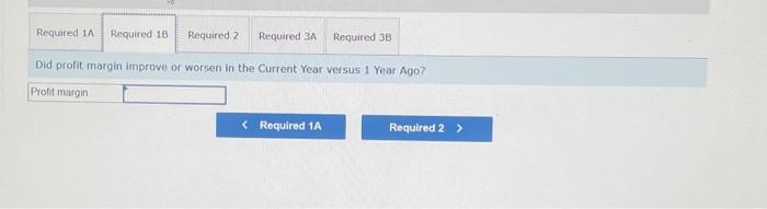 total asset turnover for the current year and one year ago. The
