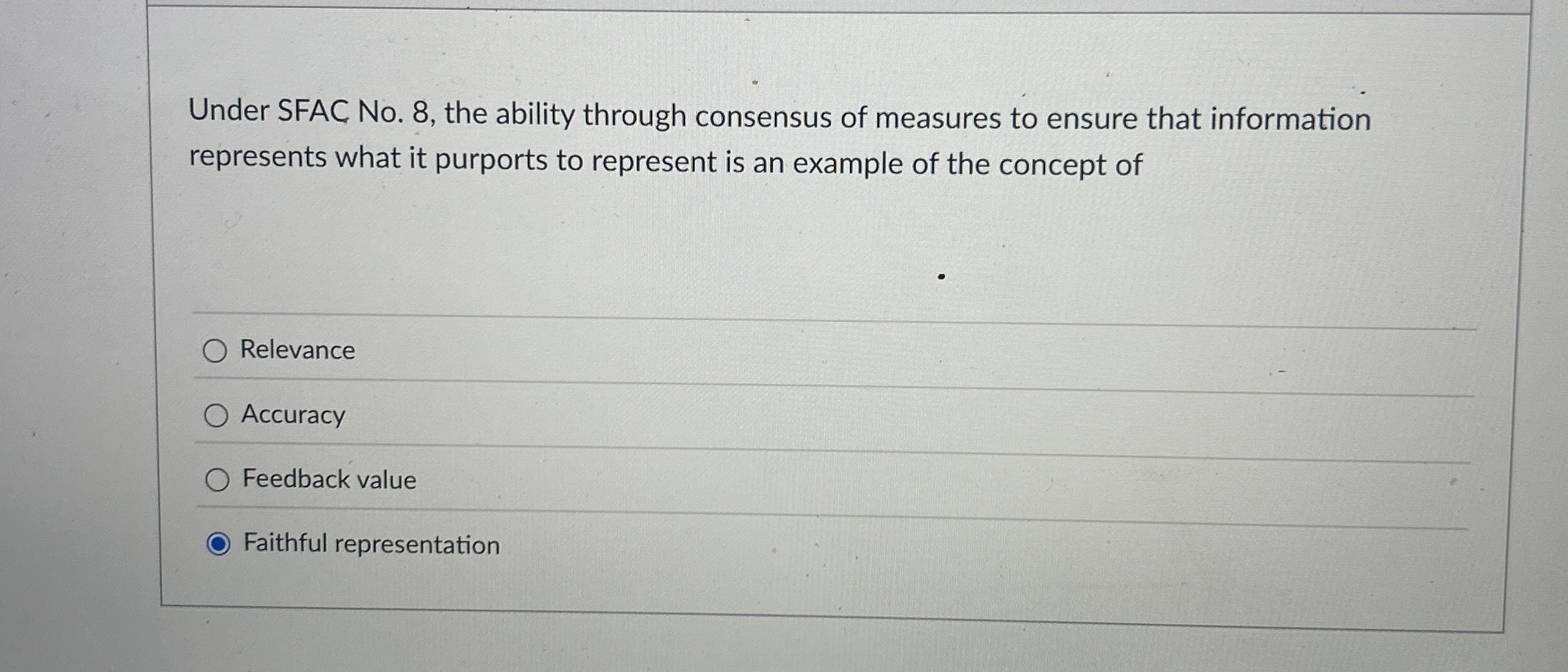  Under SFAC No.8, the ability through consensus of measures to ensure