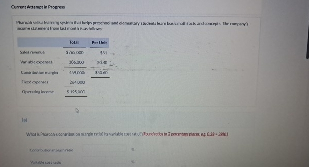  Current Attempt in Progress Pharoah sells a learning system that helps