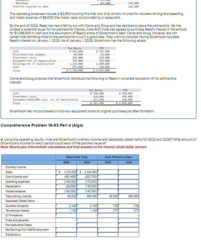  Show me the steps to solve Required Information Comprehensive Problem 16-63(LO