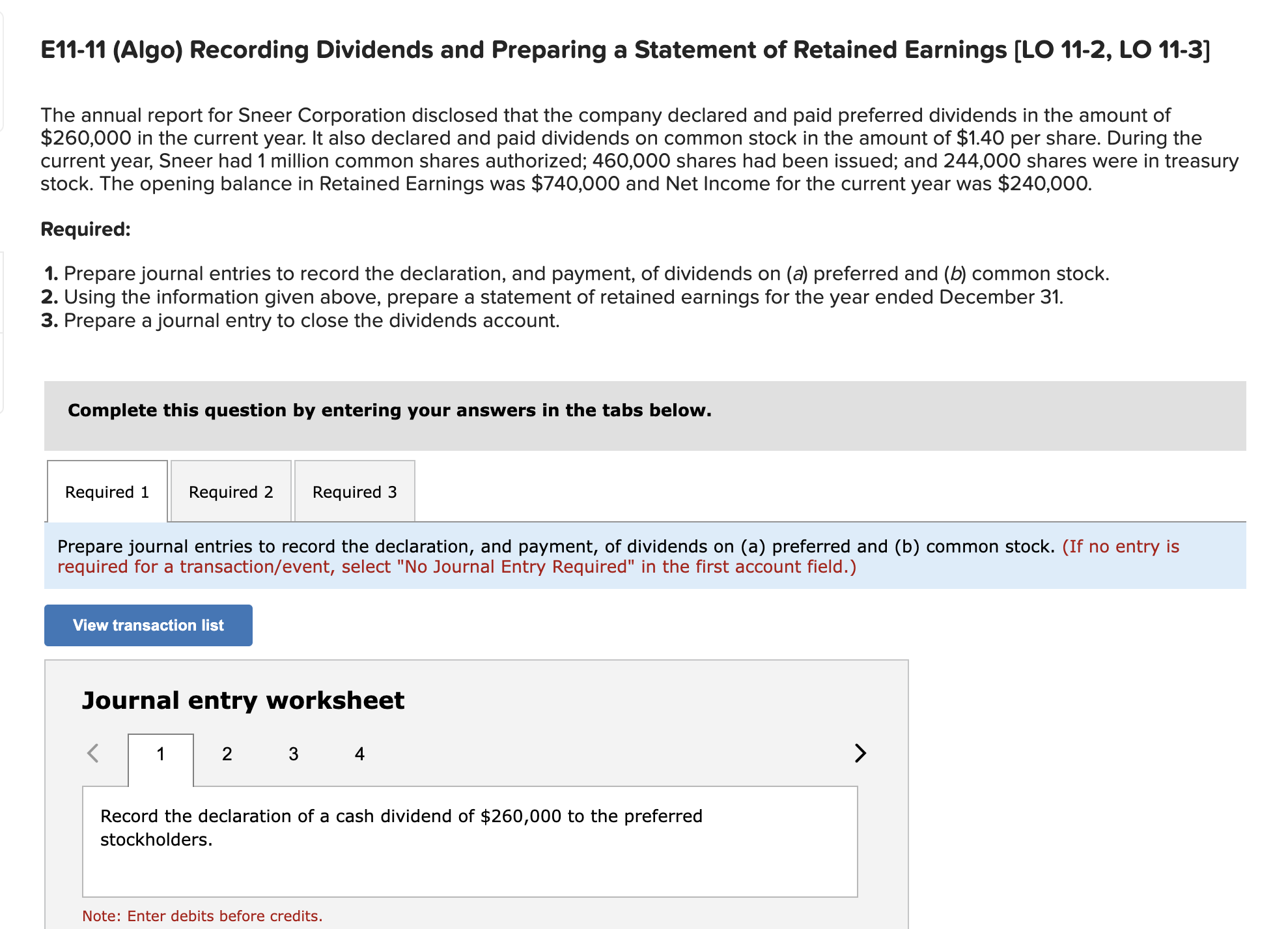  E11-11(Algo) Recording Dividends and Preparing a Statement of Retained Earnings [LO