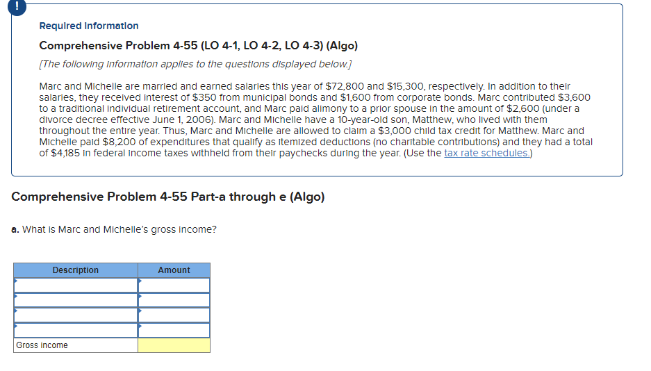 Required Information Comprehensive Problem 4-55 (LO 4-1, LO 4-2, LO 4-3)
