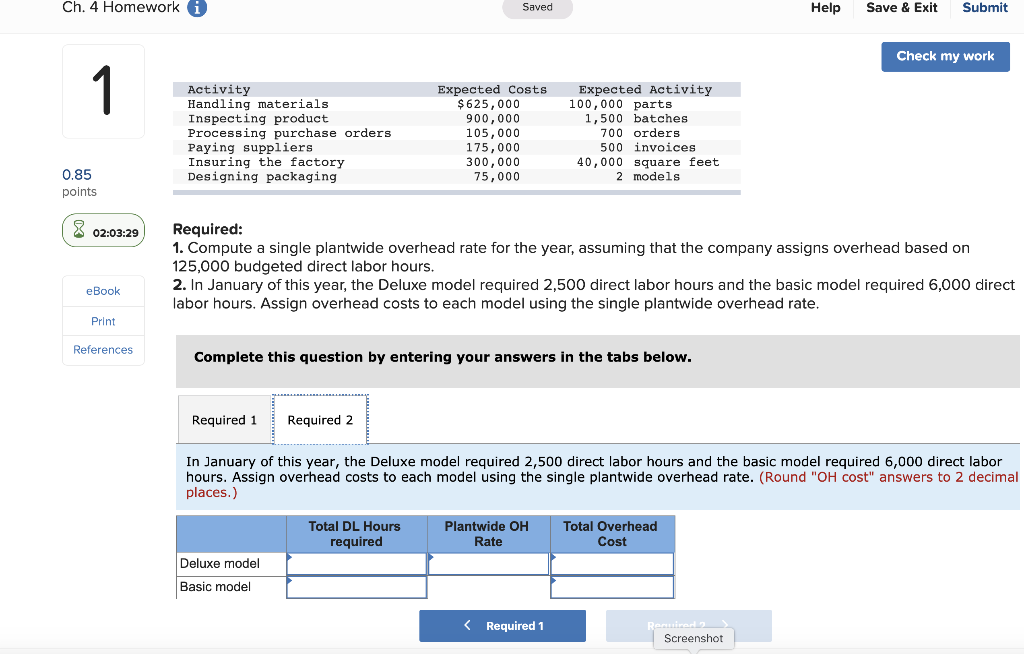 & Exit Submit Check my work Xie Company identified the following activities,